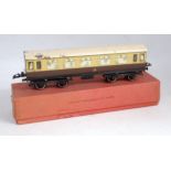 Hornby 1937-41 GW No. 2 corridor coach - small marks to window silvering, creases to ends and damage