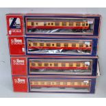 4 Lima BR Mk1 corridor coaches, 1x brake, 3x composite, all red/cream (G-BPF)