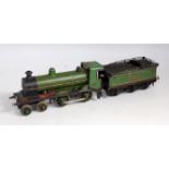 Marklin green LNER clockwork 4-4-0 loco No. 294 on front buffer beam damage to cab fixing to
