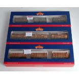 Bachmann 3 wagon sets, 37-095 Northern PO wagons (NM-BM), 37-715 cattle wagons (M-BM) and 38-185