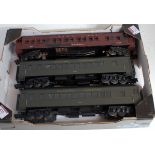 Three American outline coaches; two MTH Reading Company Nos. 1505 and 1509 (E) Lionel "Madison"