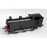 W&H 0-6-0 tank loco, black, modified for electric running with 3-rail pick up, total repaint (G)
