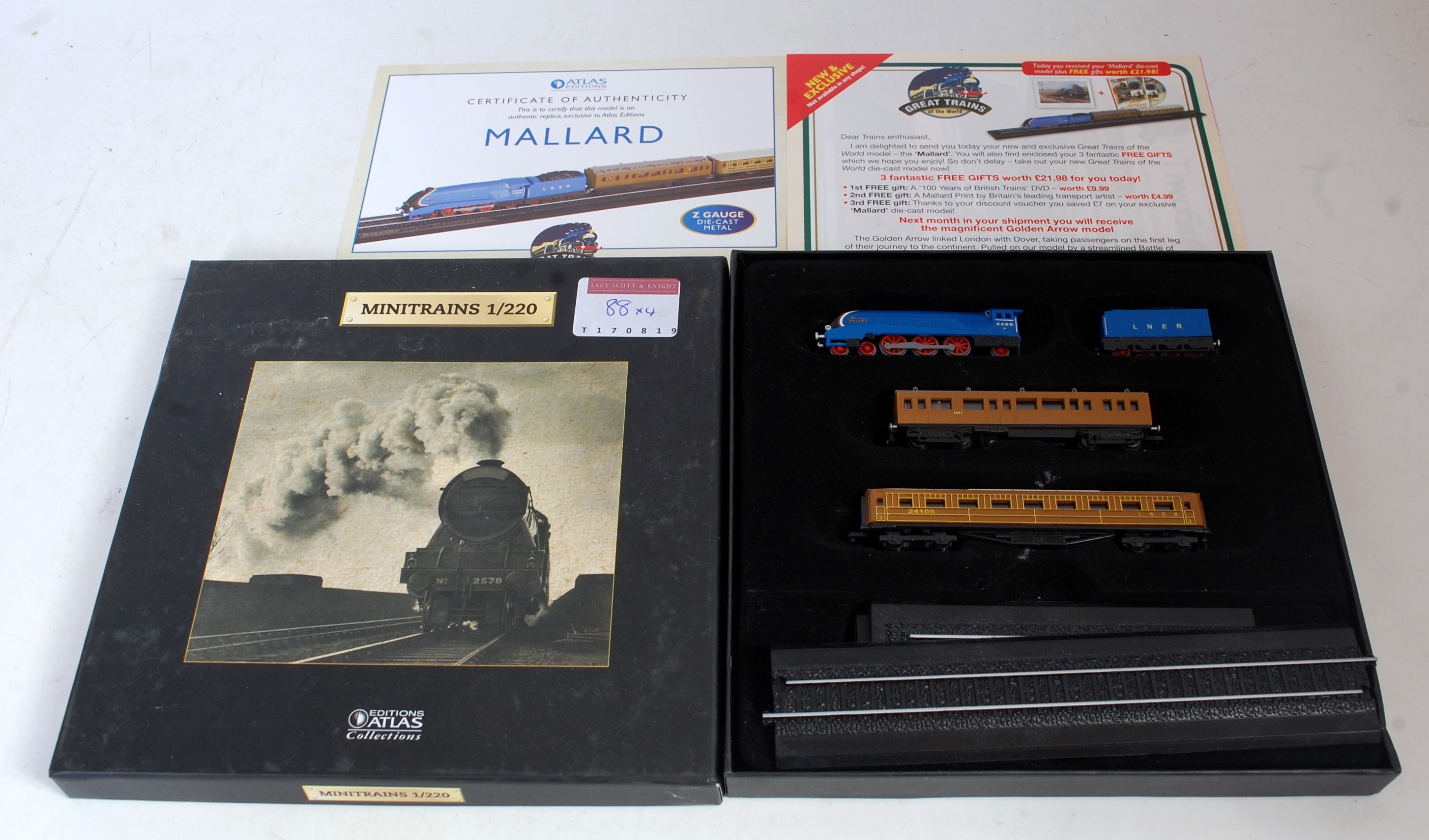 Four limited edition Minitrains scale 1/220, Golden Arrow, Flying Scotsman, Mallard, SNCF - Image 2 of 4