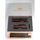 A Bachmann H0 'Norfolk and Western' black/red class J 4-8-4 engine and tender (VG-BVG) sold with