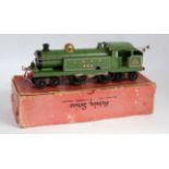 Hornby 1928 green LNER clockwork tank loco No. 460, crest on bunker, brass dome, 5 boiler bands,