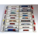 24 Marklin Mini-Club freight wagons 8 x four wheel and 16 x bogie wagons (GNM-BGNM)