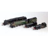 Three Hornby Dublo 2-rail locos: Repainted 8F 2-8-0 as BR black 48109, 0-6-0 black as Southern