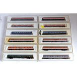 12 Marklin 2 gauge bogie coaches mixed liveries (NM-BNM)