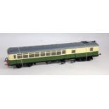 LNER Sentinel railcar green/cream, Invertrain/Masima motor and trailing bogies, made by RHG -