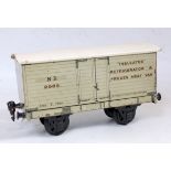 Marklin for Gamages Gauge 1 NE meat van No. 2883, grey with white roof, a small number of very small