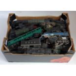 Tray containing quantity of locomotive and tender bodies, chassis, motors etc, for spares or
