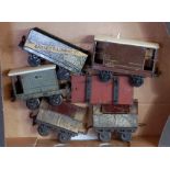 Small tray containing 8 various wagons including Marklin MR goods brake van No. 7805 with