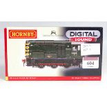 A Hornby R3037 XS BR green class of diesel shunter, has DCC and sound on board, with instructions (
