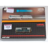 Marklin Mini-Club Ref. 88692 DB blue VBo-Bo diesel shunter (NM-BNM) together with Ref. 8112 DB