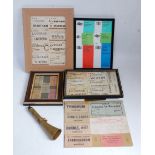 A collection of framed and glazed railway and London Transport tickets to include LNER Caledonian