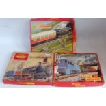 3 Triang clockwork starter train sets RS43, RS49, and RS70, all sets appear complete, some boxes