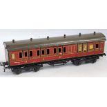 Bing for Bassett Lowke 1924 series bogie coach LMS 2783 Br/3rd crazing to paint on sides, a few