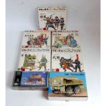 Seven various boxed mixed scale military figure kits to include CMK, Verlinden, and Aoshima,