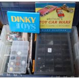 One box containing a large quantity of various Dinky Toy and modelling spares to include tyres for