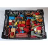 One tray containing a quantity of playworn Dinky Toys to include Hillman Minx with butterscotch body