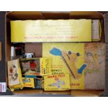 One box containing a quantity of mixed boxed and loose play worn Dinky Toys to include No. 615 shell