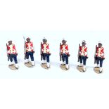 Six various loose Britains from set 19 West Indian Regiment figures, all marching with rifles raised