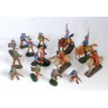 A collection of various Elastolin composition 7cm Wild West series cowboys to include fighting