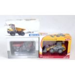 Three various boxed construction diecasts to include a Universal Hobbies Neuson 6001 Dump Truck, a