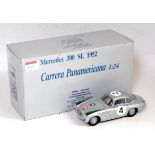 A CMC 1/24 scale No. M-017 model of a Mercedes 300SL 1952 race car comprising of silver body with