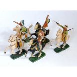 An Incamin 7cm Wild West composition cowboys and American Indians mounted group, to include
