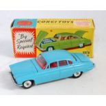 A Corgi Toys No. 238 Jaguar Mk X, comprising light blue body with red interior and spun hubs with