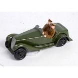 A Britains military series No. 1448 post-war staff car comprising green body with black wheels and