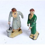 A Taylor & Barrett loose civil defence ladies figure group, two examples both with some playwear