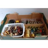 One tray containing a large quantity of various Britains and other lead hollow cast farming figures,