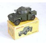 A French Dinky Toys No. 814 AML Panhard comprising military green body with attached aerial in the