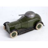 A Britains Set No.1321 armoured car comprising of dark green body with black running boards and dark