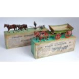 A Britains Home Farm series boxed horse drawn wagon and farm implement group to include a No. 5F