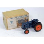 A Britains Farm series No . 128F Fordson Major tractor comprising dark blue body with orange hubs in