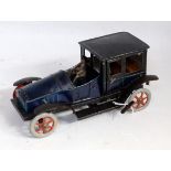 A JDP of France circa 1920s tinplate and clockwork saloon model No. 7354 comprising of two-tone dark