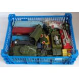 One tray containing a quantity of playworn Dinky Toys to include Foden 8-wheel flat bed truck with