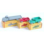Three various boxed 00 Dinky Toys to include No. 066 Bedford flat truck, No. 065 Morris Pickup,