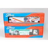 A Tekno 1/50 scale boxed road haulage diecast group to include a No. 9829AA Scania R series