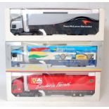 Six various boxed Eligor and Racing Champions 1/43 scale window boxed race car transporter,