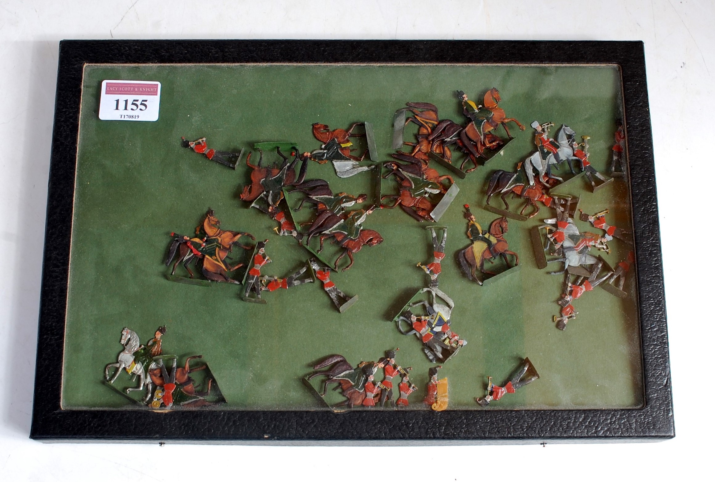 A collection of Heinriksson lead flat military miniatures to include various Royal Scots, Mounted