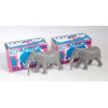 A Britains plastic zoo series box No.1310 African elephant, two examples, both housed in original