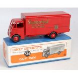 A Dinky Toys No. 541 Slumberland Mattresses guy van comprising red body with red hubs, and