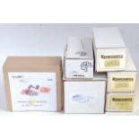 Six various boxed resin and white metal 1/43 scale classic car and car transporter kit group, all