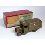 A Britains No. 1512 military motor ambulance comprising of khaki green four wheel painted