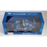 An Autoart Racing Division 1:18 scale model of a Dodge Viper Le Mans GTSR, 2002 edition, finished in