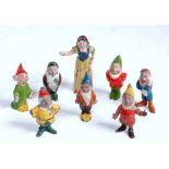 A Britains set No. 1654 Snow White and the Seven Dwarfs, complete set with some minor playwear (G-